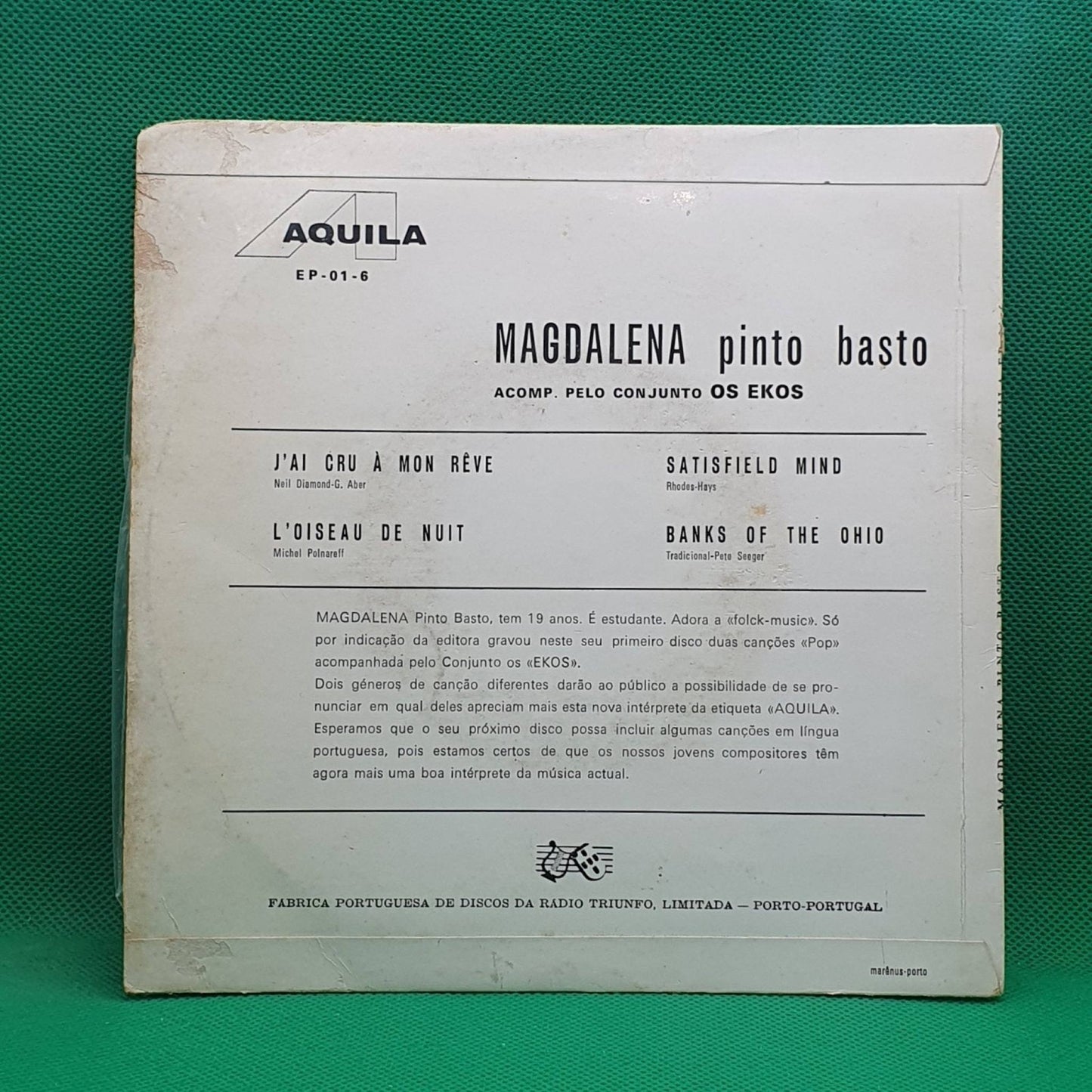 Magdalena Pinto Basto – Acompanhada Pelo Conjunto Os Ekos - Vinyl Store Online