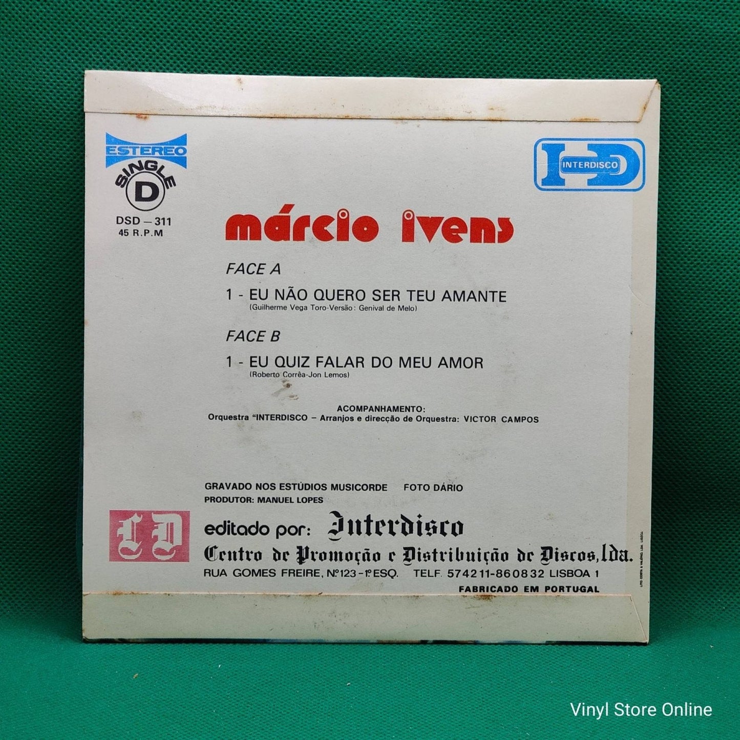 Márcio Ivens – Eu Não Quero Ser Teu Amante - Vinyl Store Online