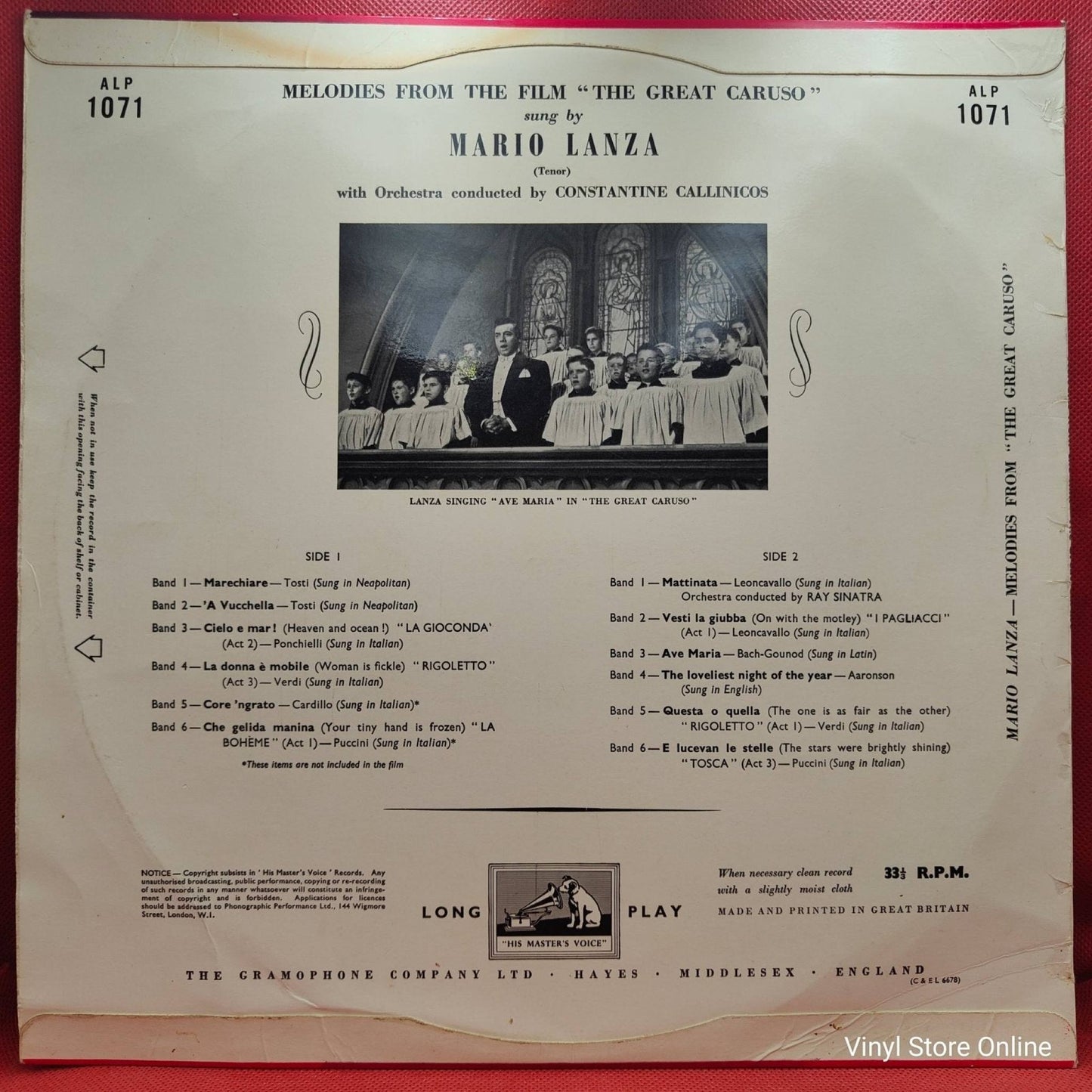 Mario Lanza – Melodies From The Film "The Great Caruso" - Vinyl Store Online