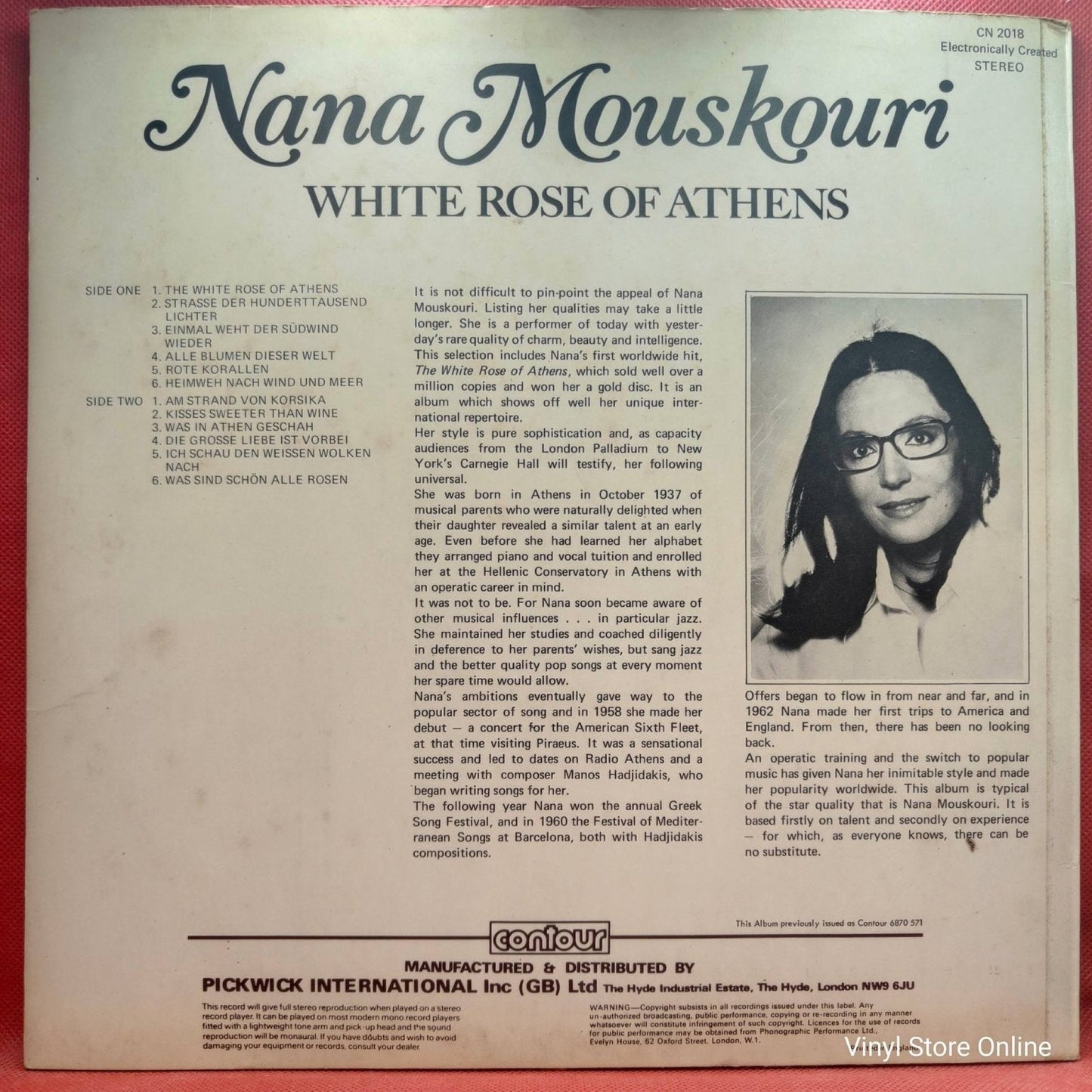 Nana Mouskouri – White Rose Of Athens - Vinyl Store Online