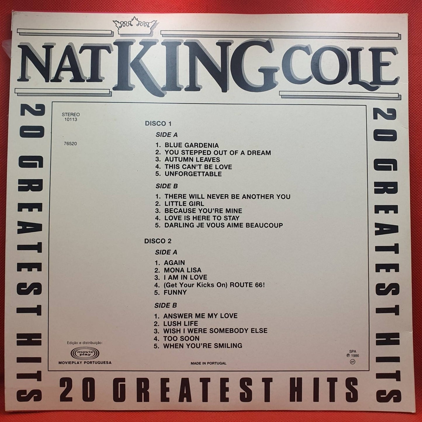 Nat King Cole – 20 Greatest Hits - Vinyl Store Online