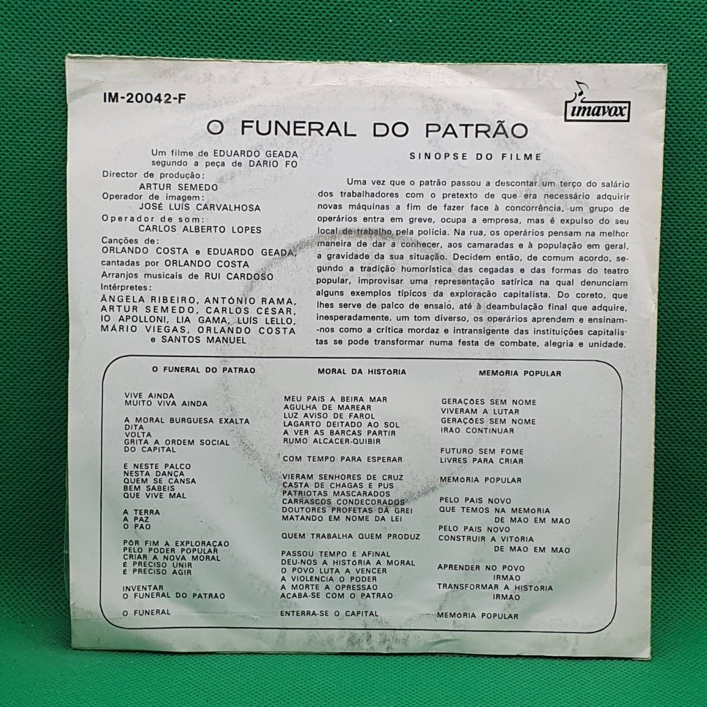 Orlando Costa – O Funeral Do Patrão - Vinyl Store Online