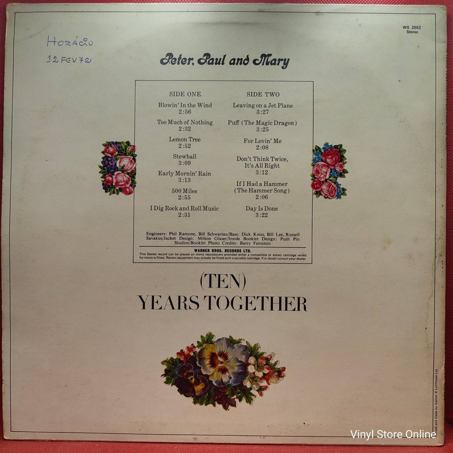 Peter, Paul And Mary – The Best Of Peter, Paul And Mary ((Ten) Years Together) - Vinyl Store Online