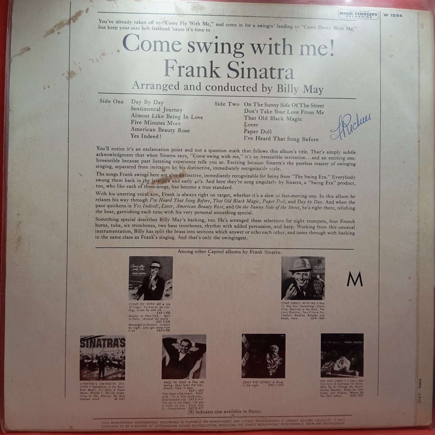 Frank Sinatra - Come Swing With Me! (LP) · fotografia 2 · VSO#203-580