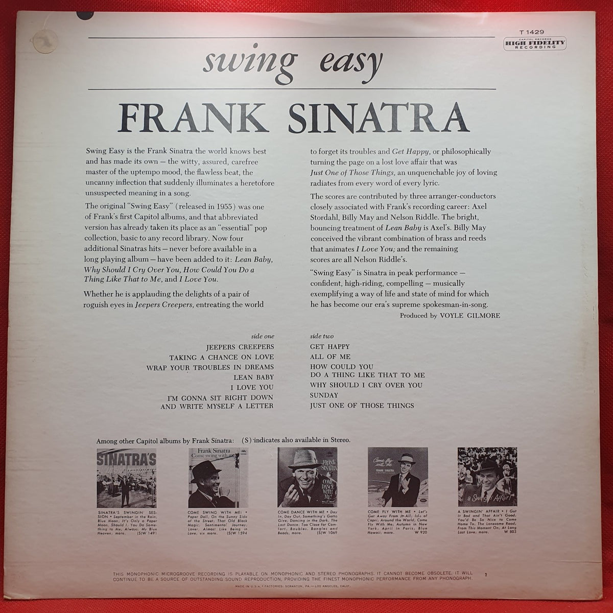 Frank Sinatra - Swing Easy (LP) · fotografia 2 · VSO#616-1672