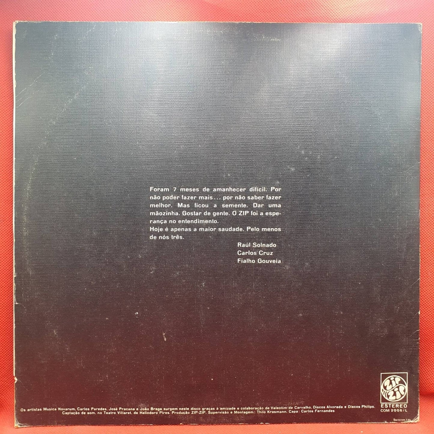 Raul Solnado, Carlos Cruz, José Fialho Gouveia, Nuno Martins – O Último Zip - Vinyl Store Online