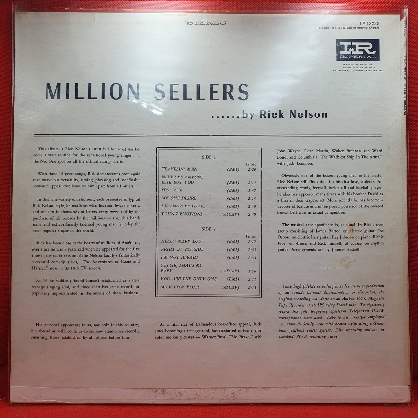 Rick Nelson – Million Sellers - Vinyl Store Online