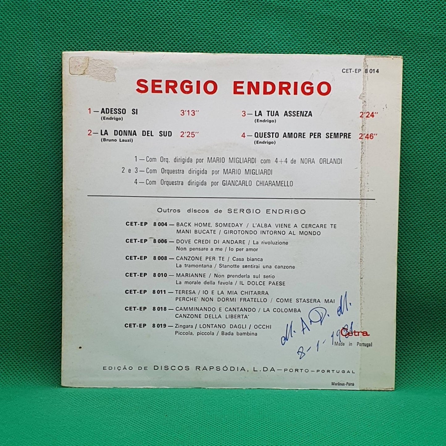 Sergio Endrigo – Adesso Sì - Vinyl Store Online