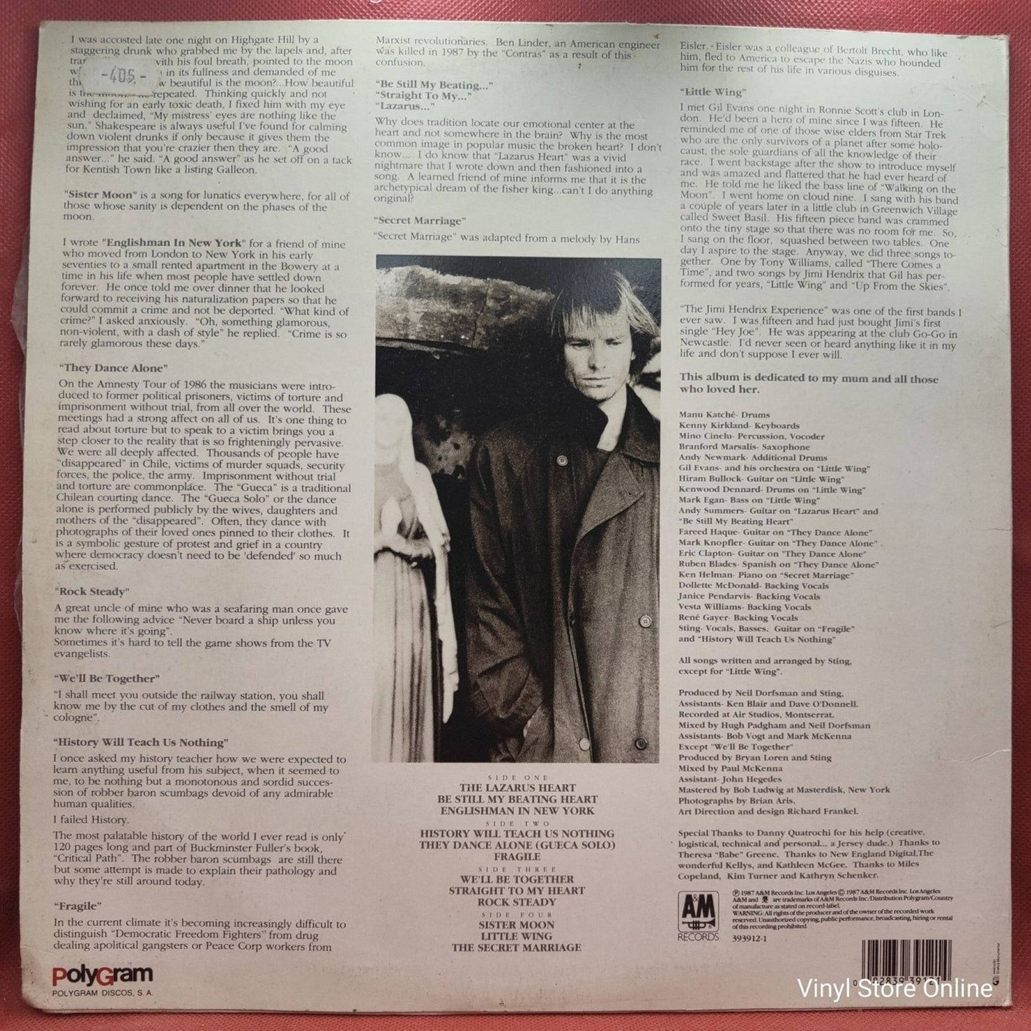 Sting – ...Nothing Like The Sun - Vinyl Store Online