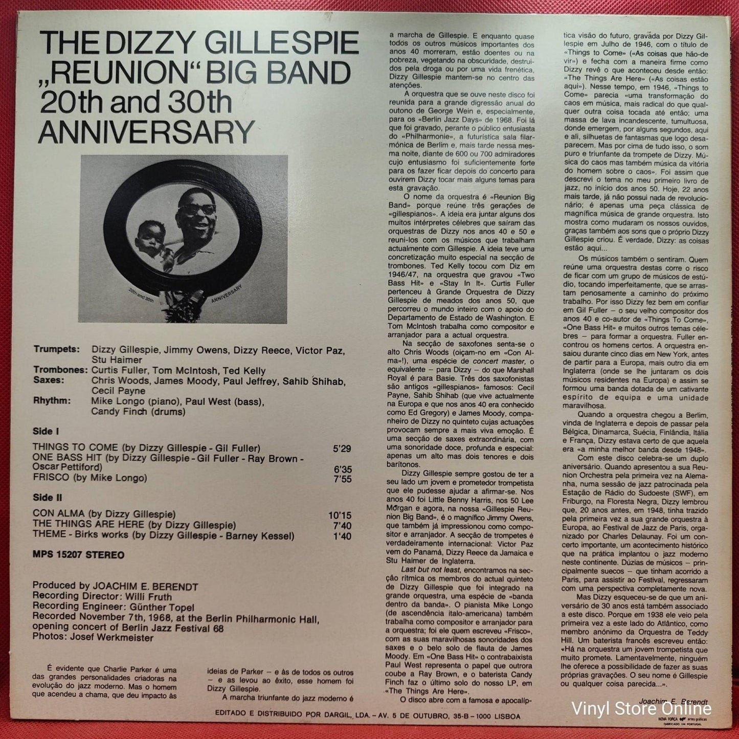 The Dizzy Gillespie Reunion Big Band – 20th And 30th Anniversary - Vinyl Store Online