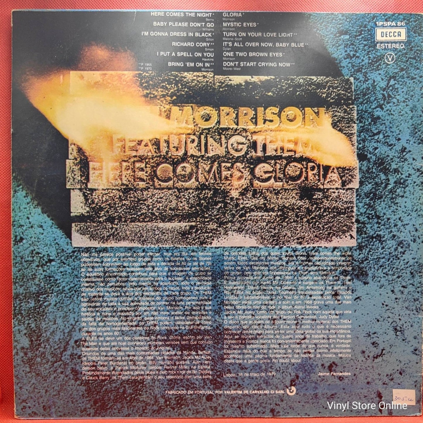 Van Morrison Featuring Them – Here Comes Gloria - Vinyl Store Online