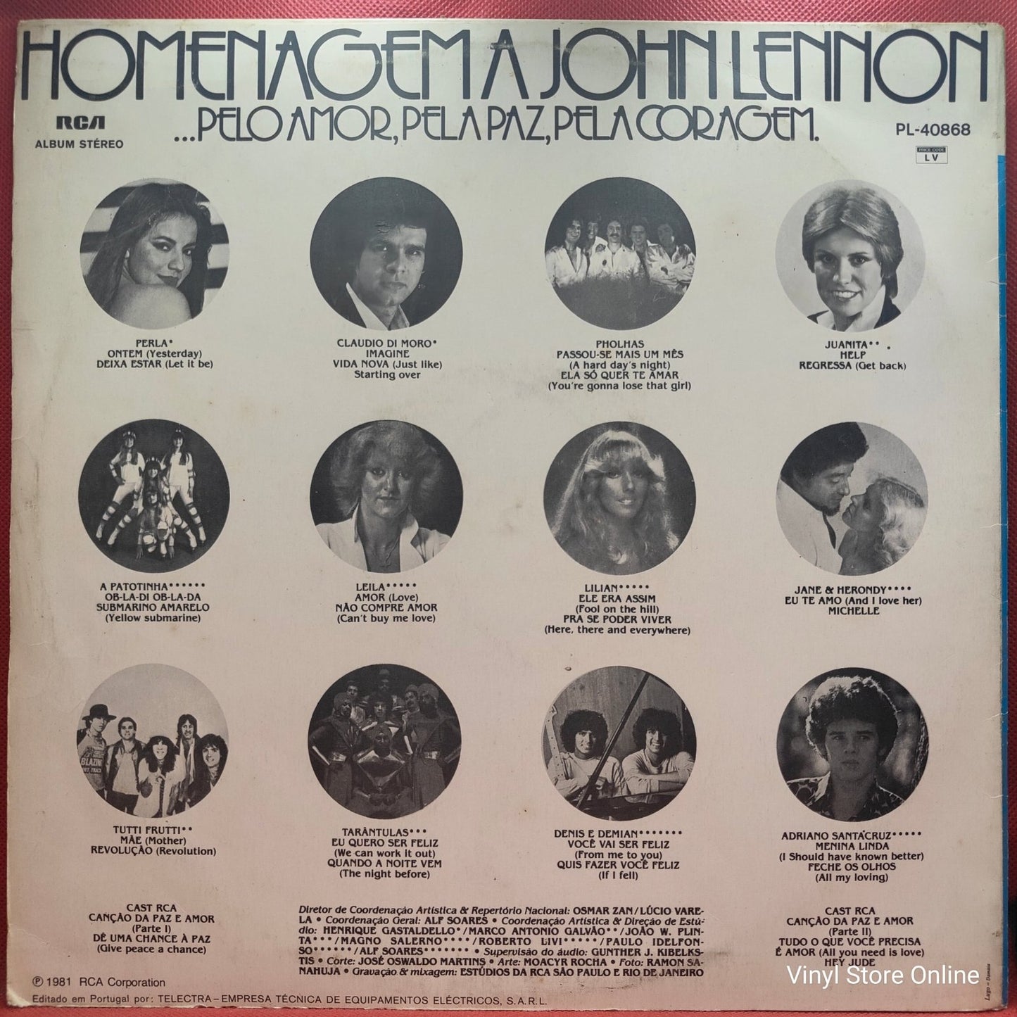 Various – Homenagem A John Lennon – ...Pelo Amor, Pela Paz, Pela Coragem. - Vinyl Store Online