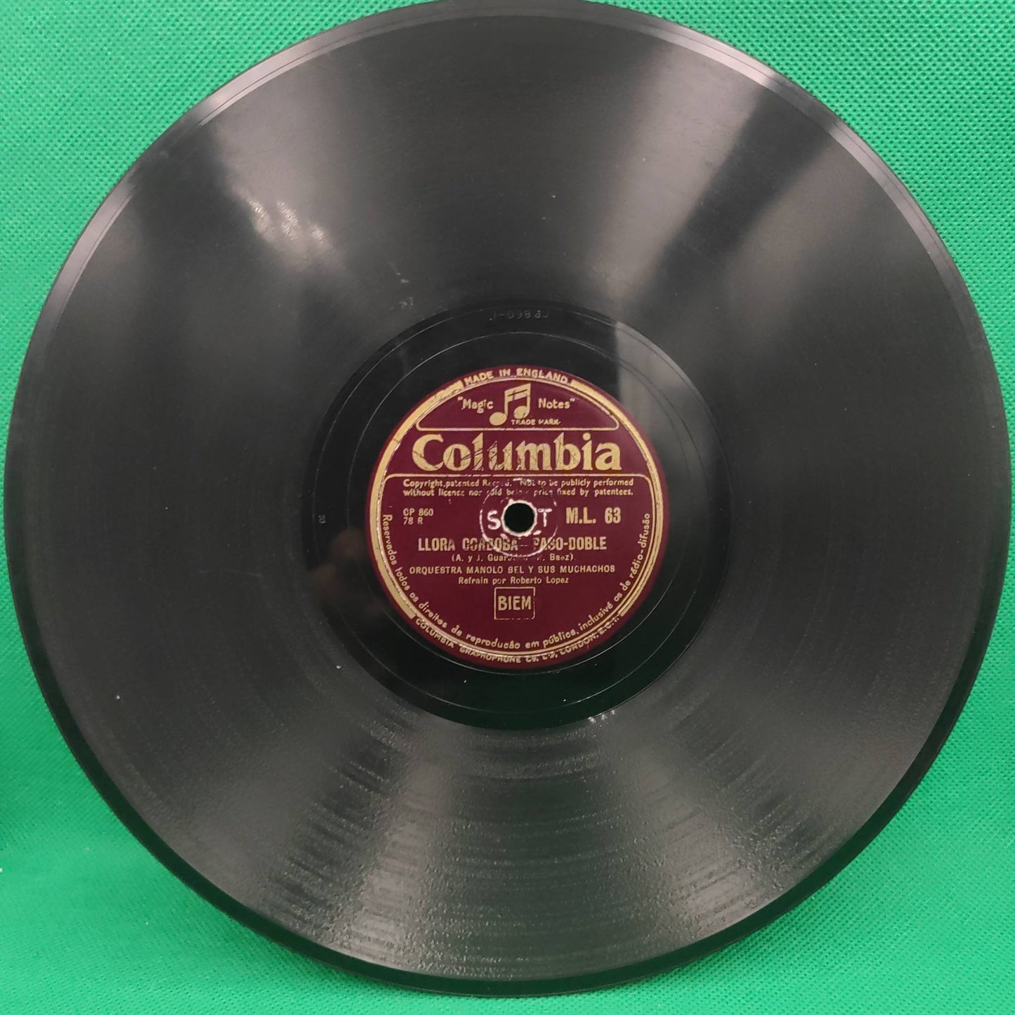 Manolo Bel Y Sus Muchachos Orchester – 78 U/min
