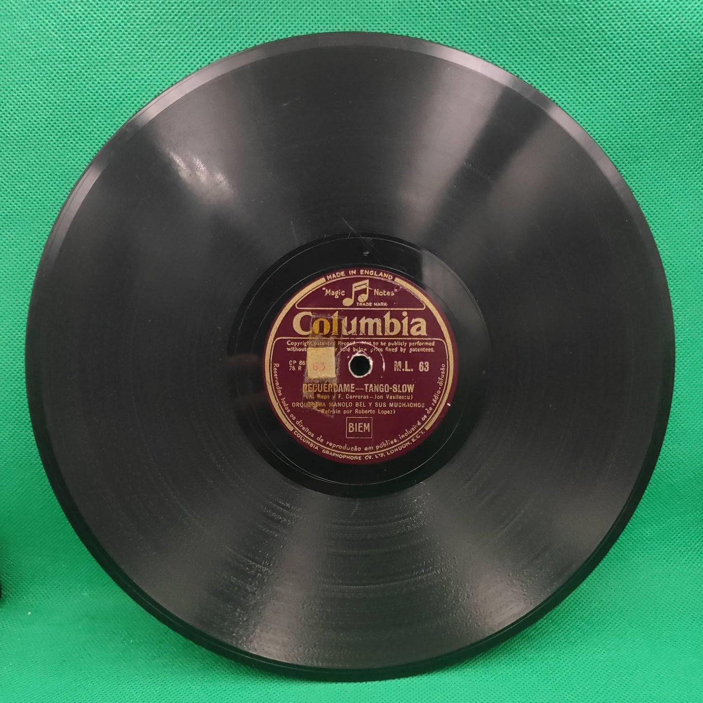 Manolo Bel Y Sus Muchachos Orchester – 78 U/min