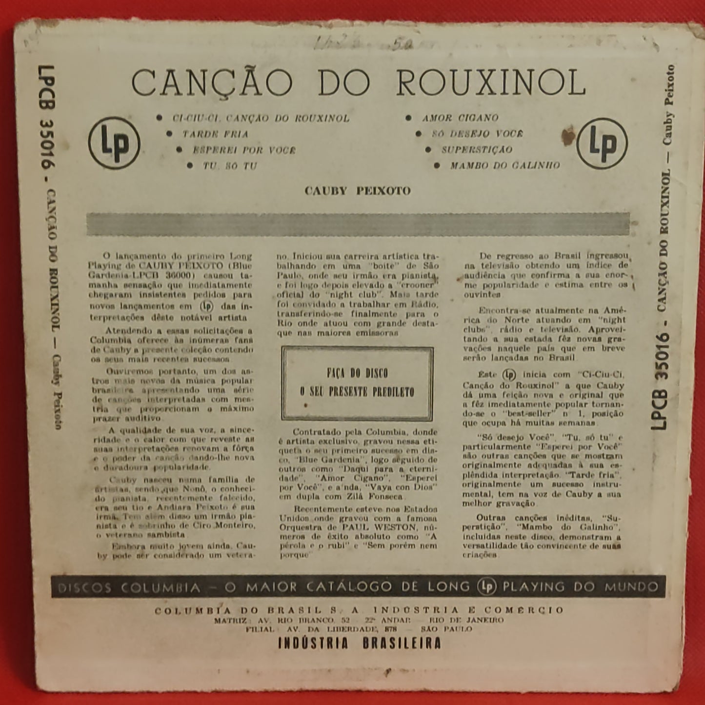 Cauby Peixoto - Canção do Rouxinol