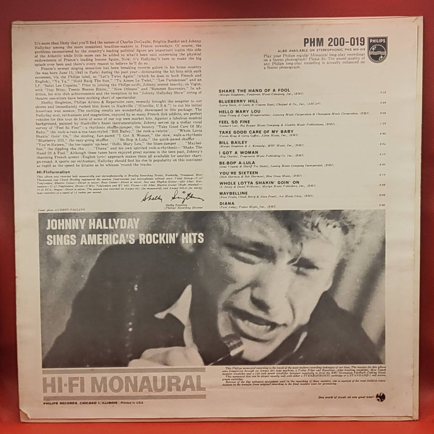 Johnny Hallyday ‎– Sings America's Rockin' Hits