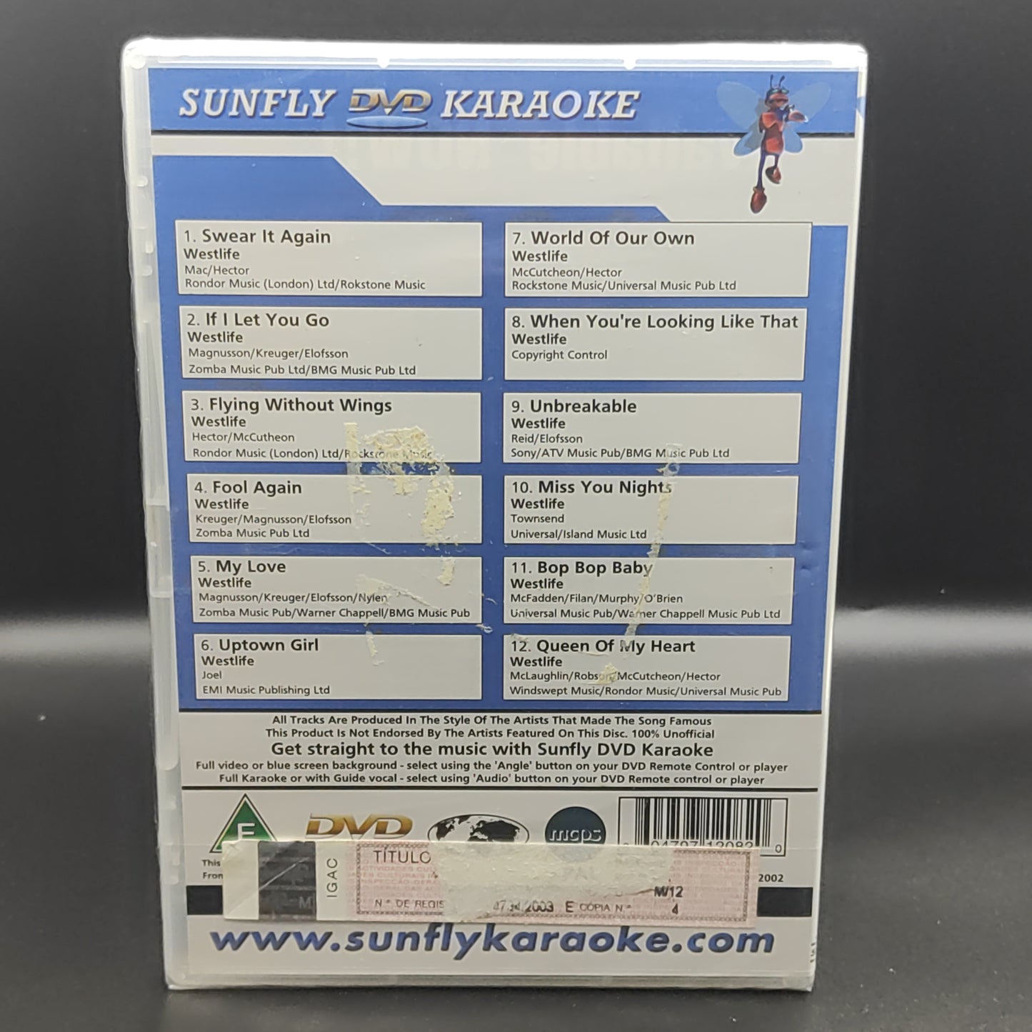 Westlife - Sunfly dvd Karaoke