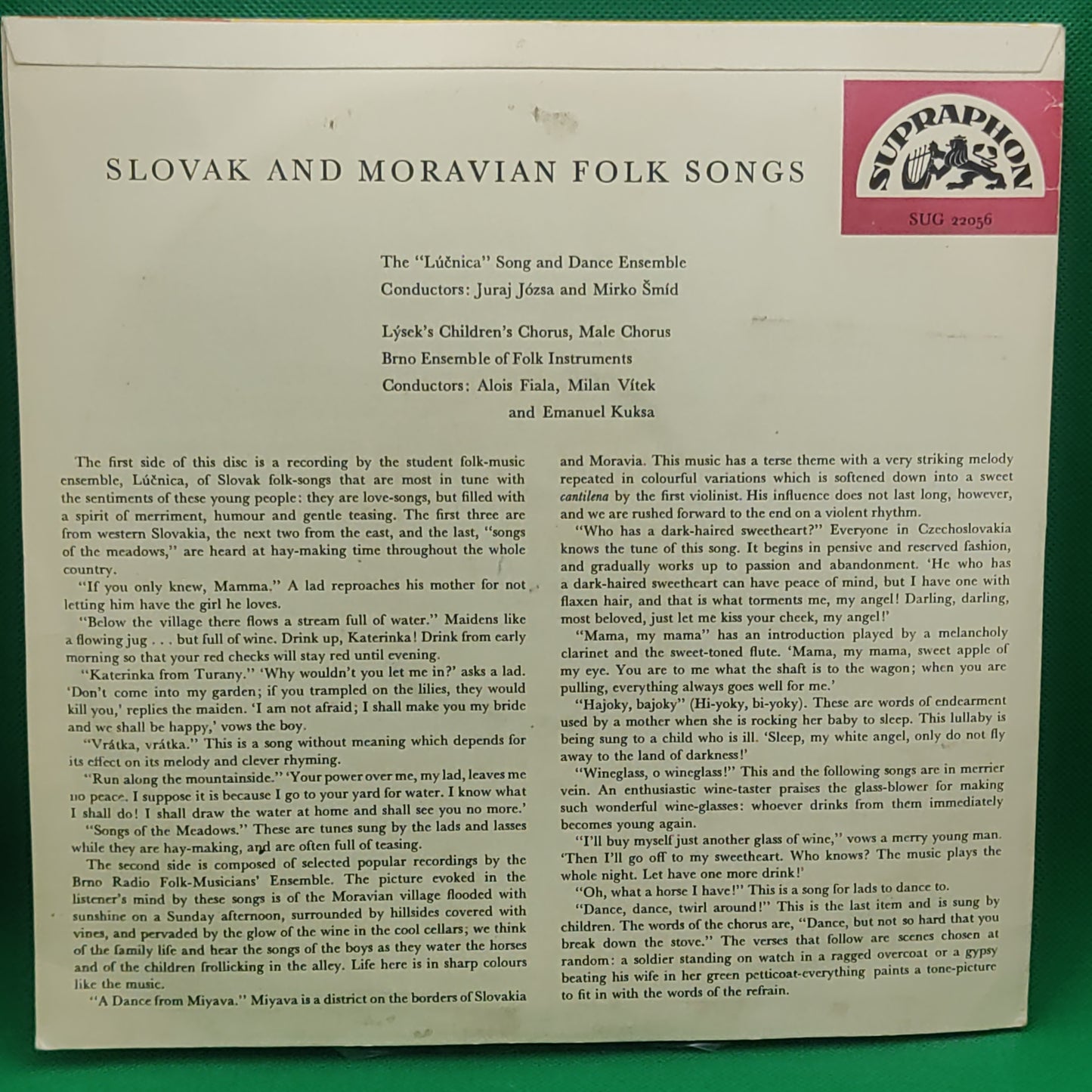 SLOVAK AND MORAVIAN - FOLK SONGS