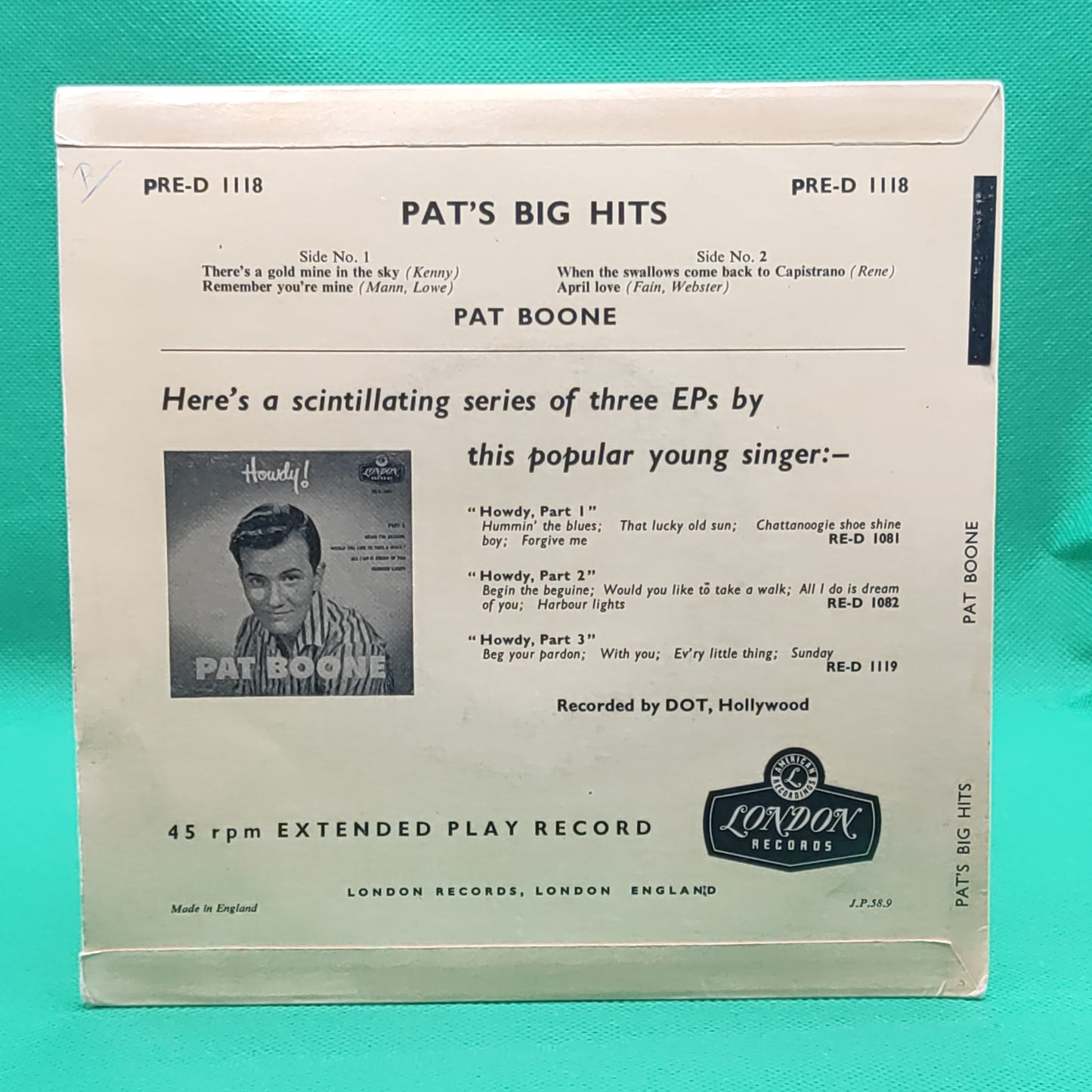 PAT BOONE - Pat's Big Hits
