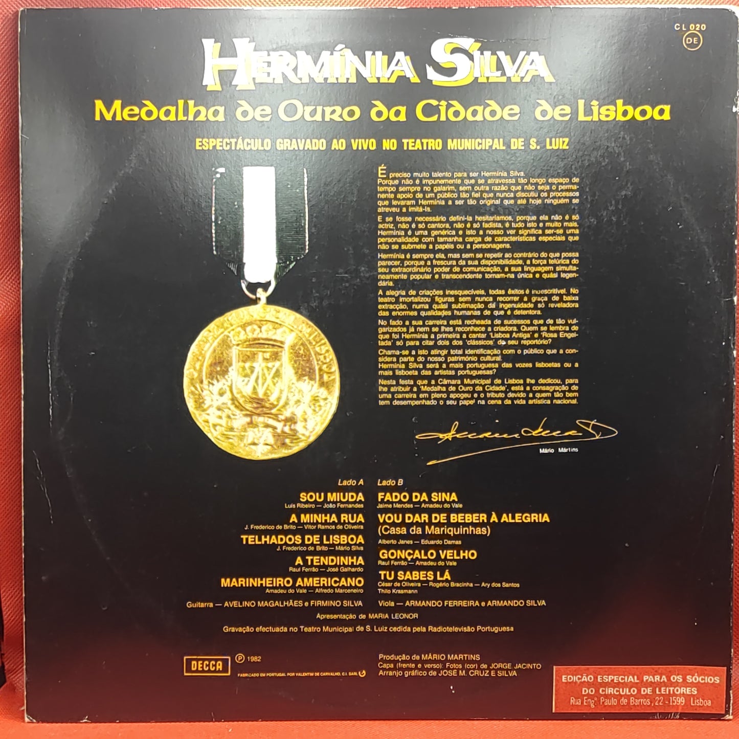Hermínia Silva – Medalha De Ouro Da Cidade De Lisboa