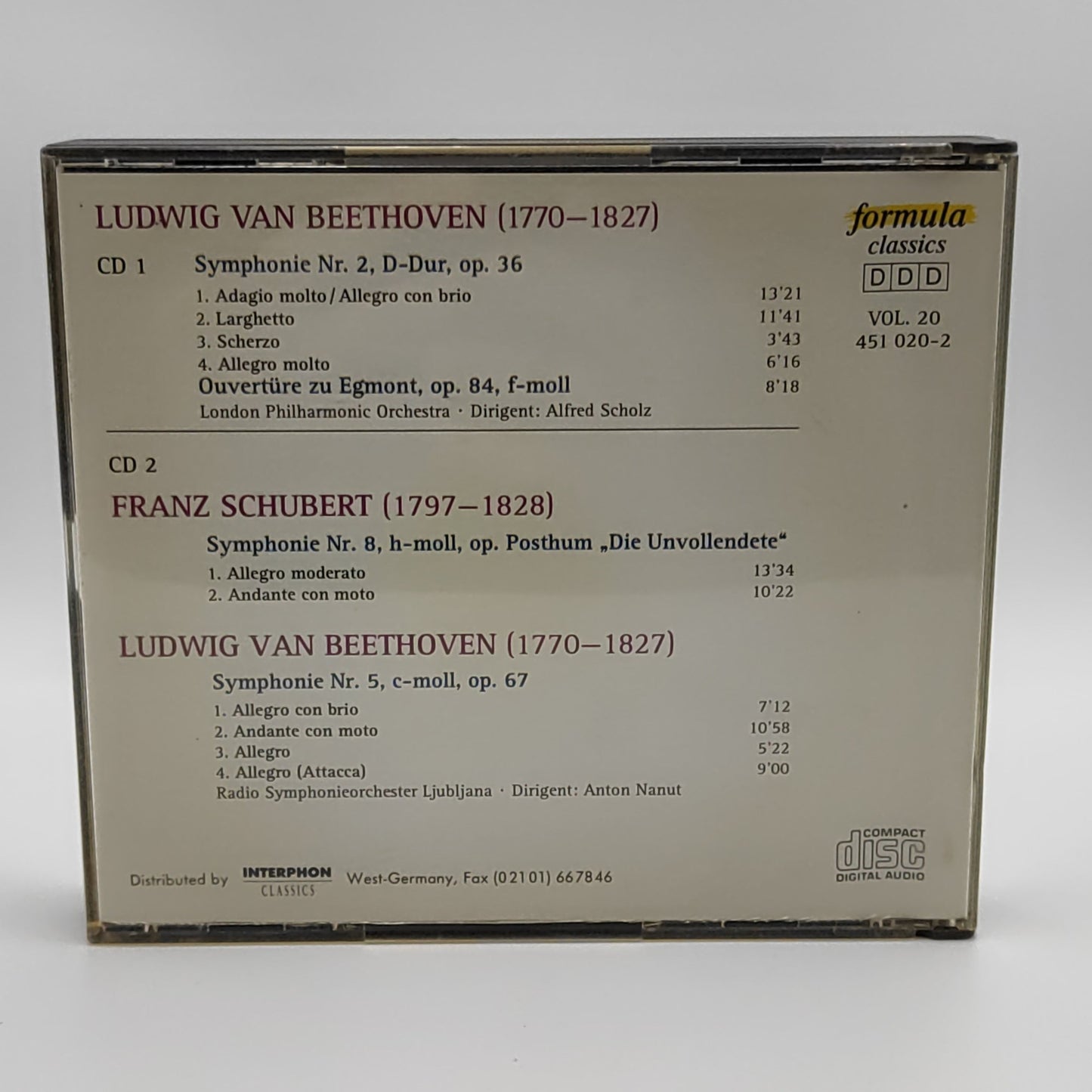 BEETHOVEN  - SCHUBERT - Berühmte Sinfonien