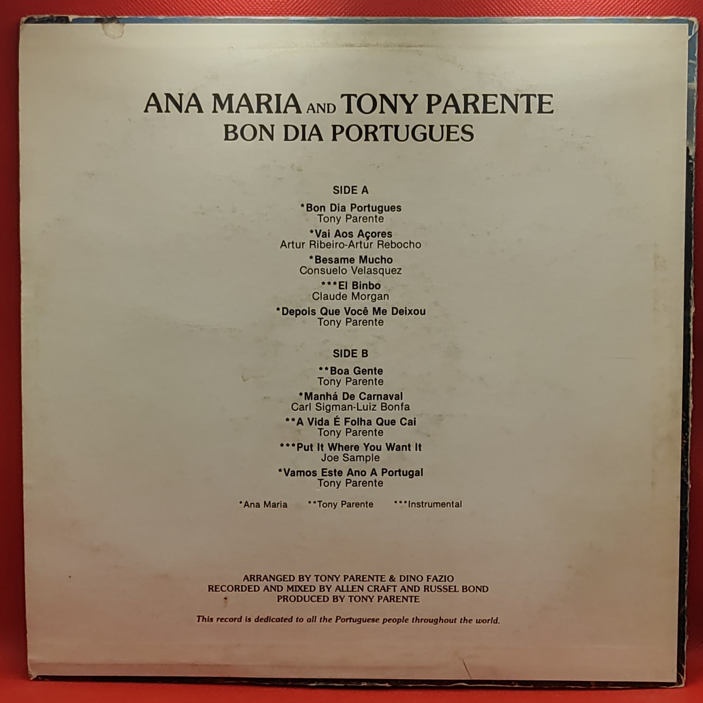 ANA MARIA AND TONY PARENTE - BOM DIA PORTUGUÊS