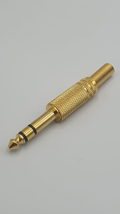 Ficha Jack 6.3mm Macho Estereo Dourado REF:4310