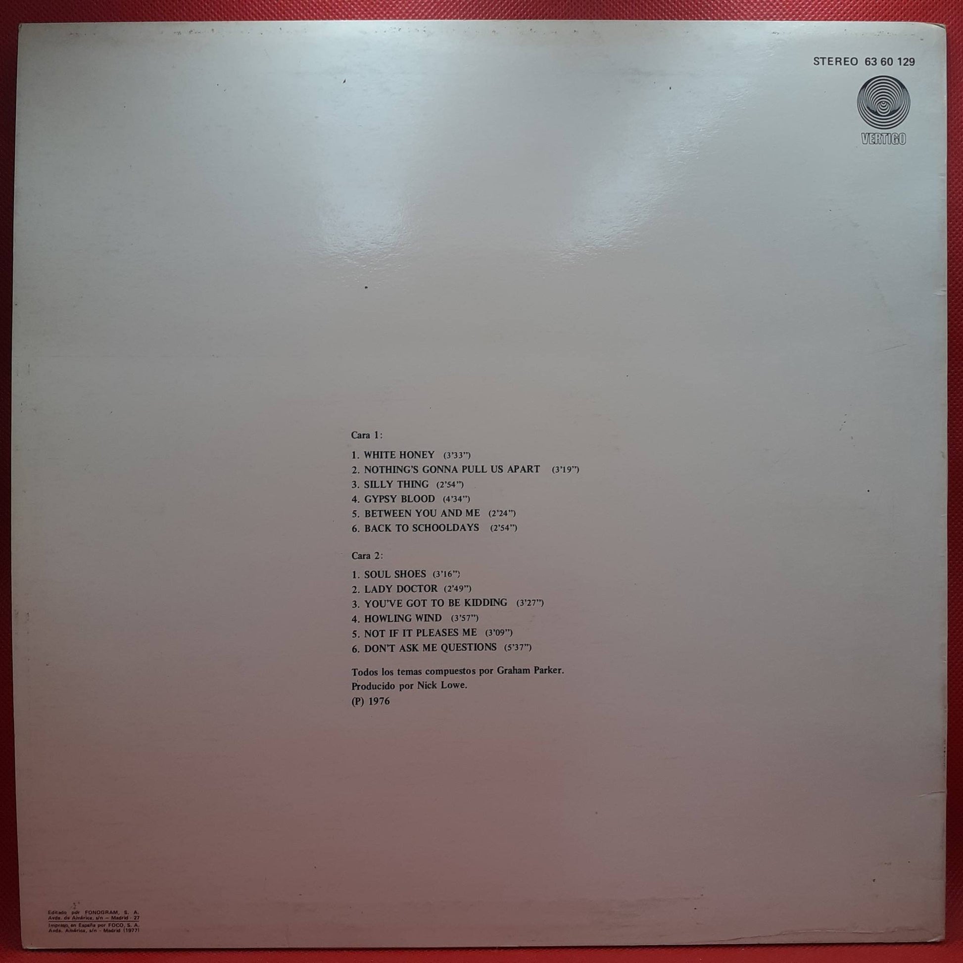 Graham Parker – Howlin Wind – Vinyl Store Online