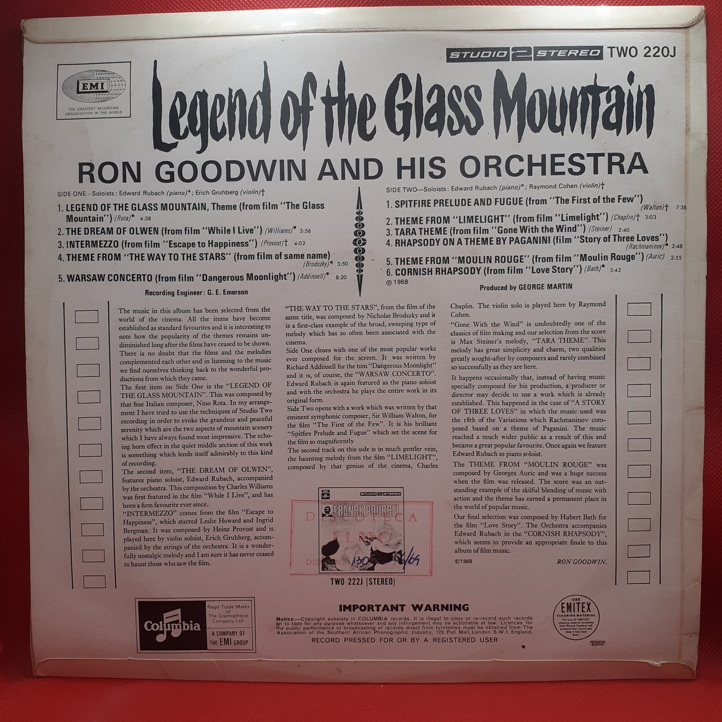 Ron Goodwin And His Orchestra – Legend Of The Glass Mountain