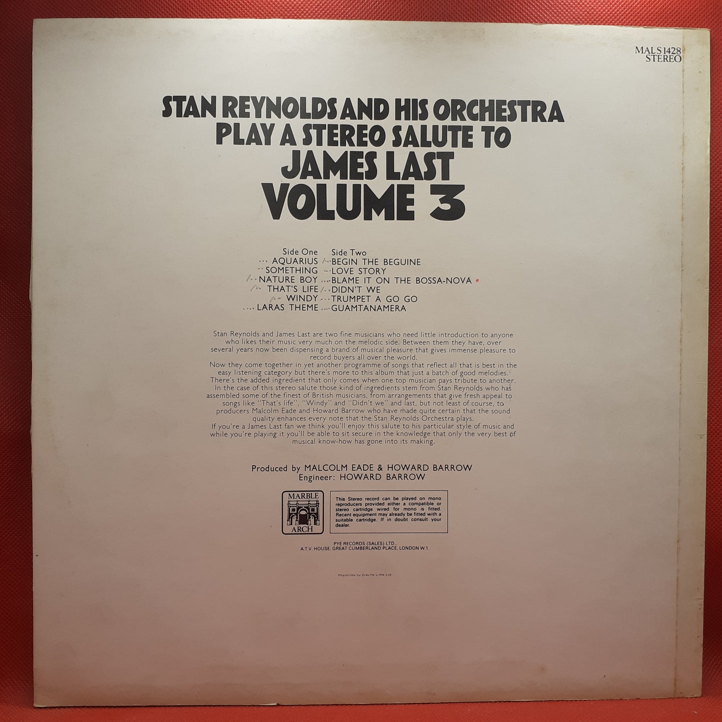 Stan Reynolds And His Orchestra – Plays A Stereo Salute To James Last Volume 3