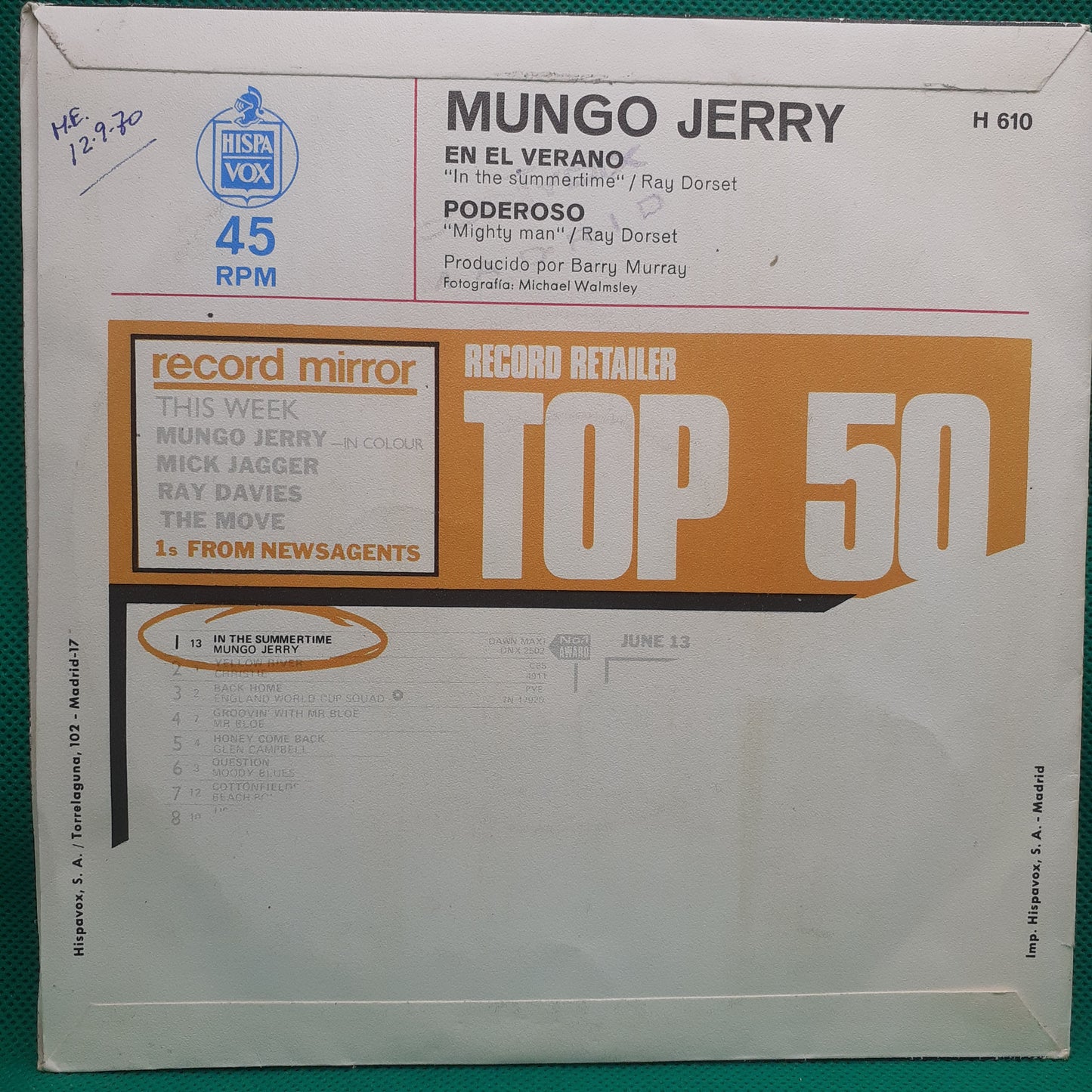 Mungo Jerry –No verão / Poderoso