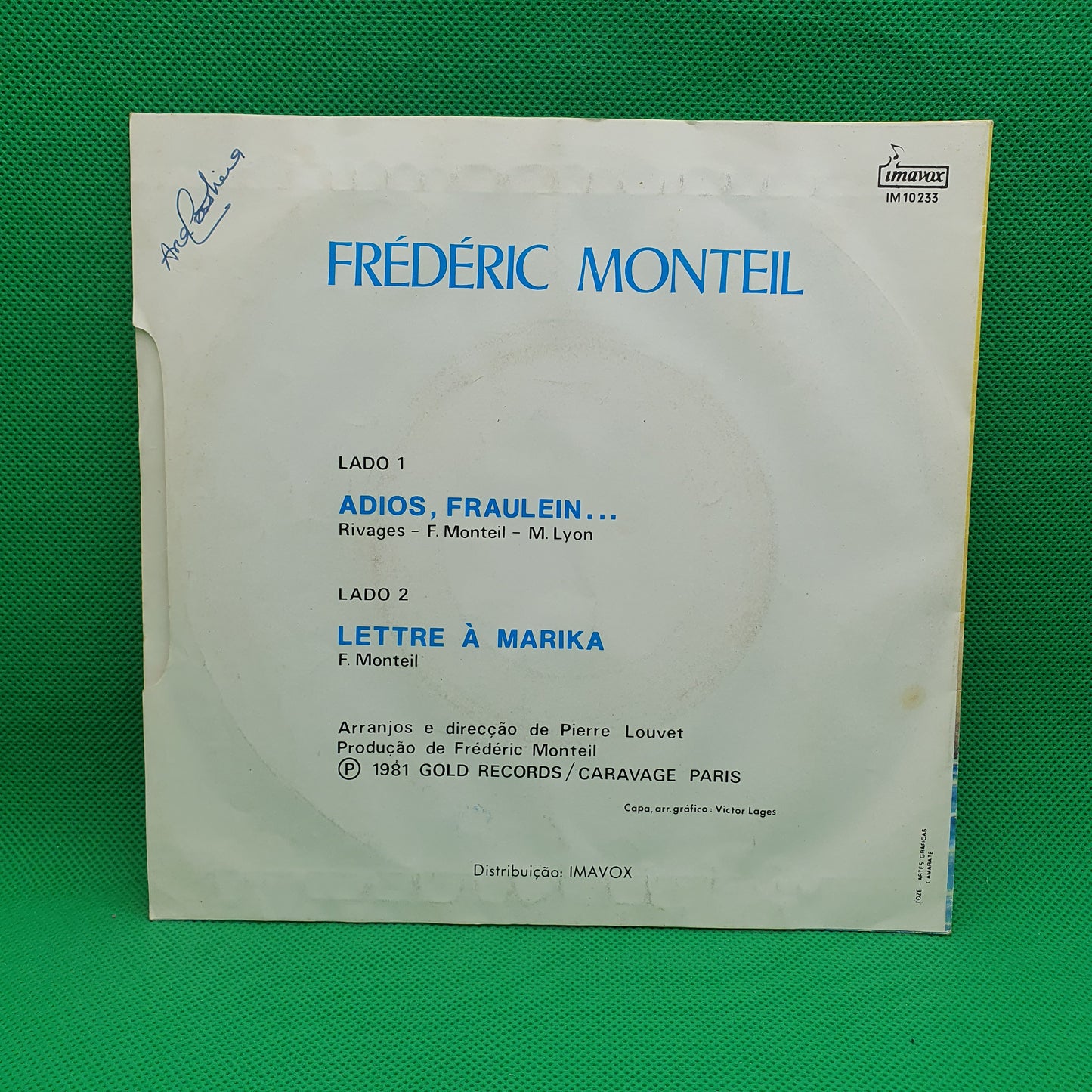 Frédéric Monteil – Adios, Fraulein…. / Lettre À Marika