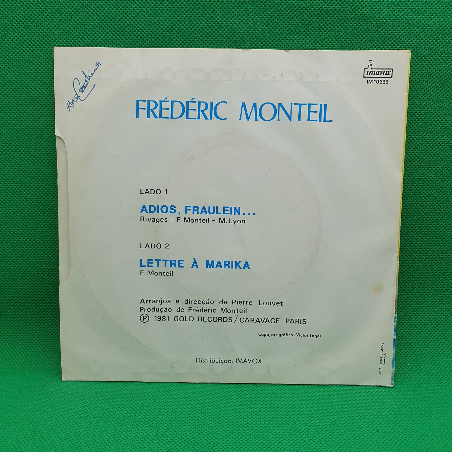 Frédéric Monteil – Adios, Fraulein…. / Lettre À Marika