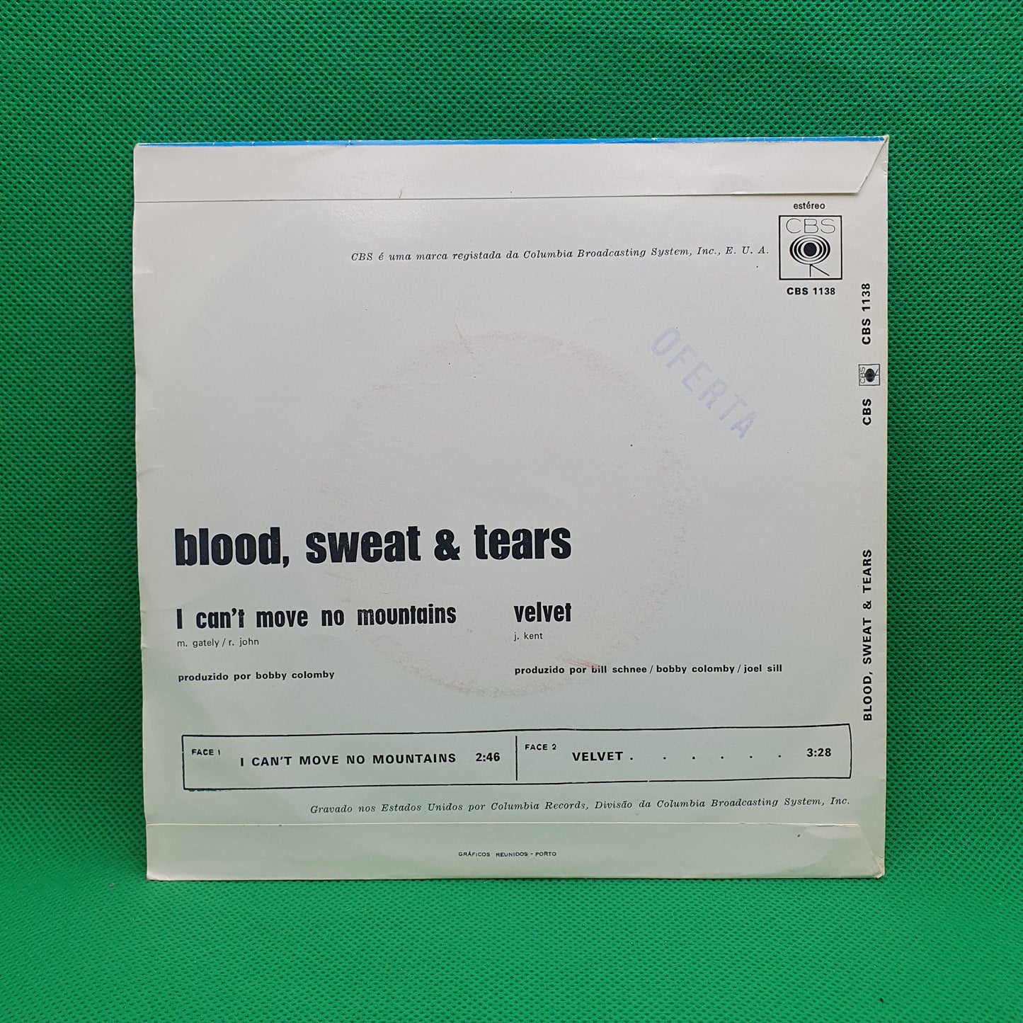 Blood, Sweat & Tears – I Can't Move No Mountains / Velvet