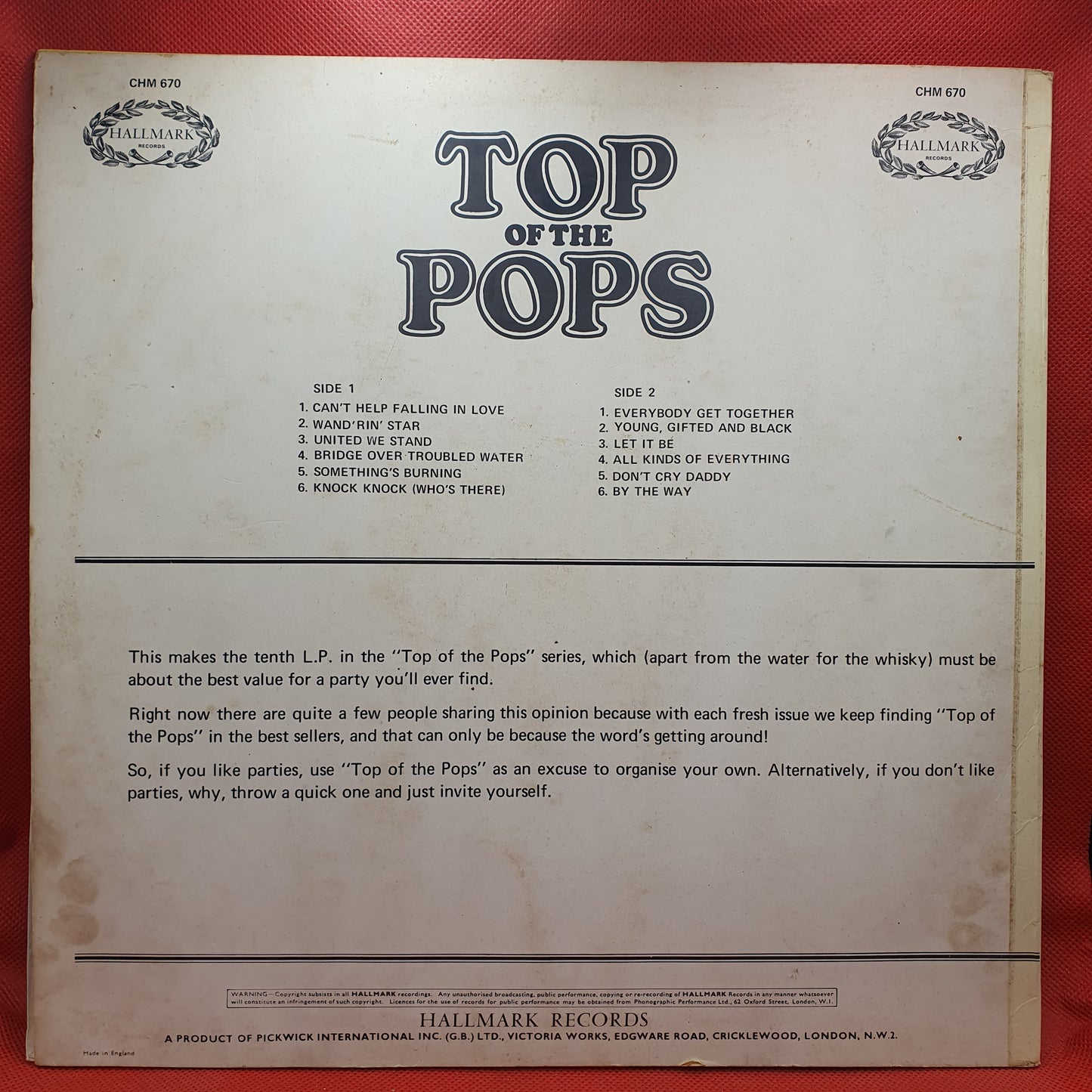 Unknown Artist ‎– Top Of The Pops Vol. 10