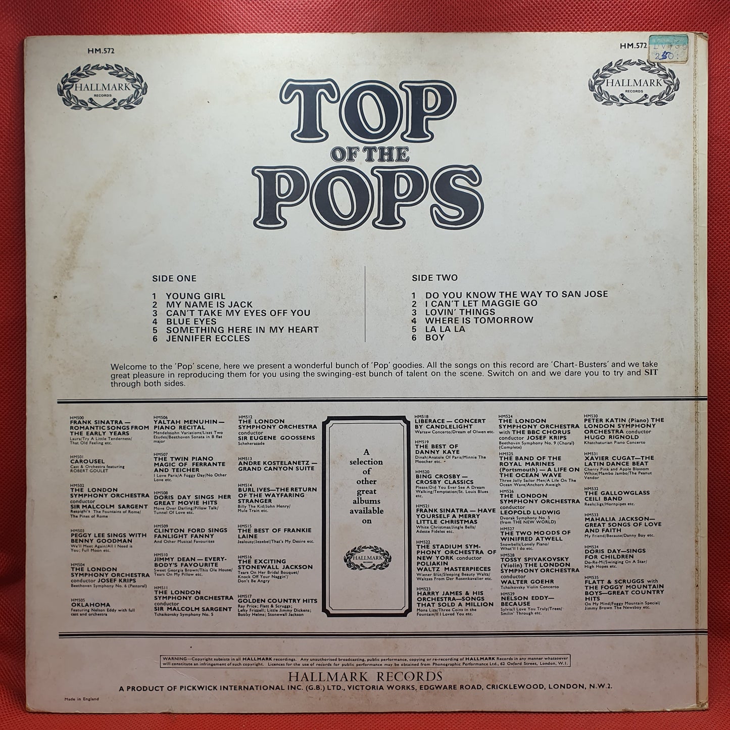 Unknown Artist ‎– Top Of The Pops