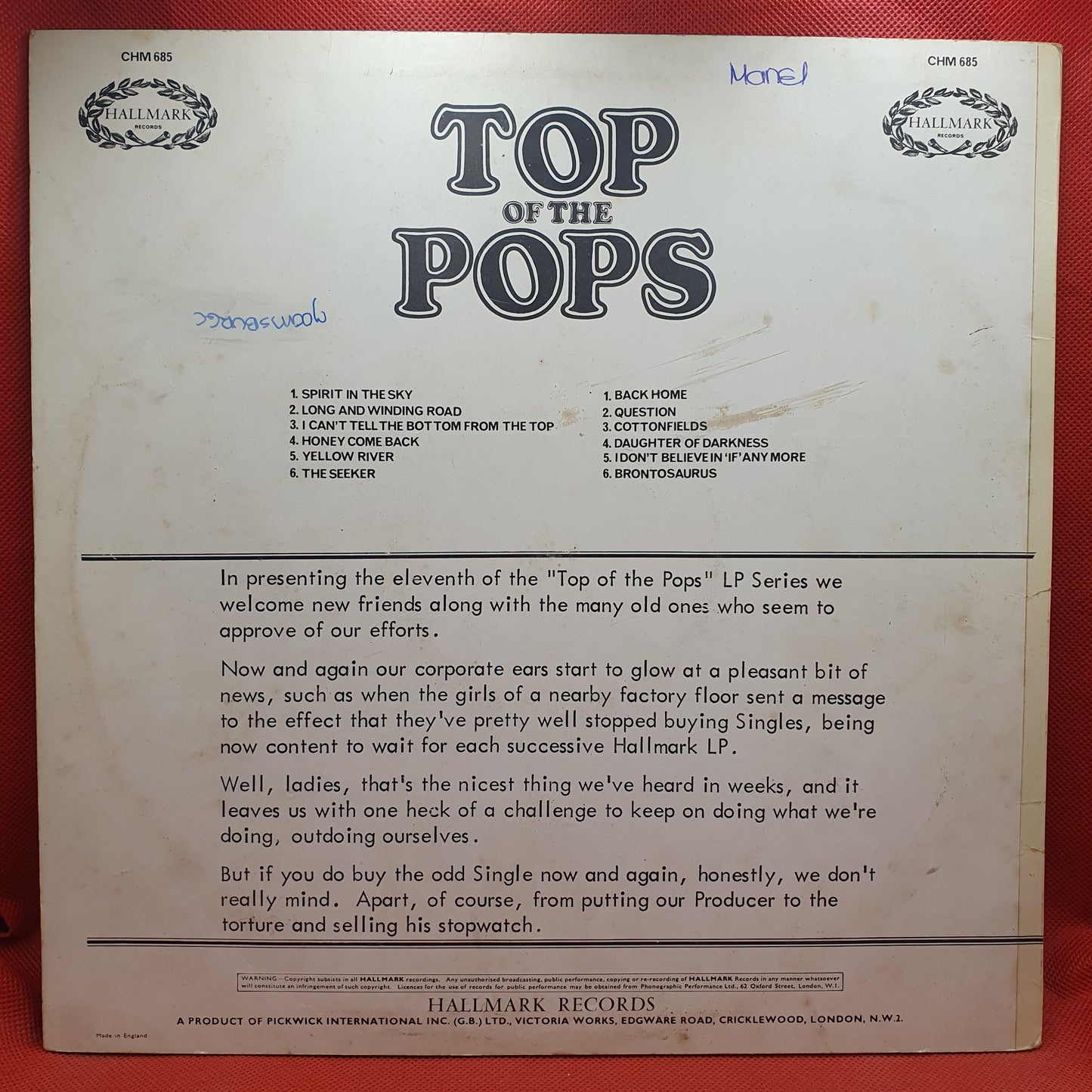 Unknown Artist ‎– Top Of The Pops Vol. 11