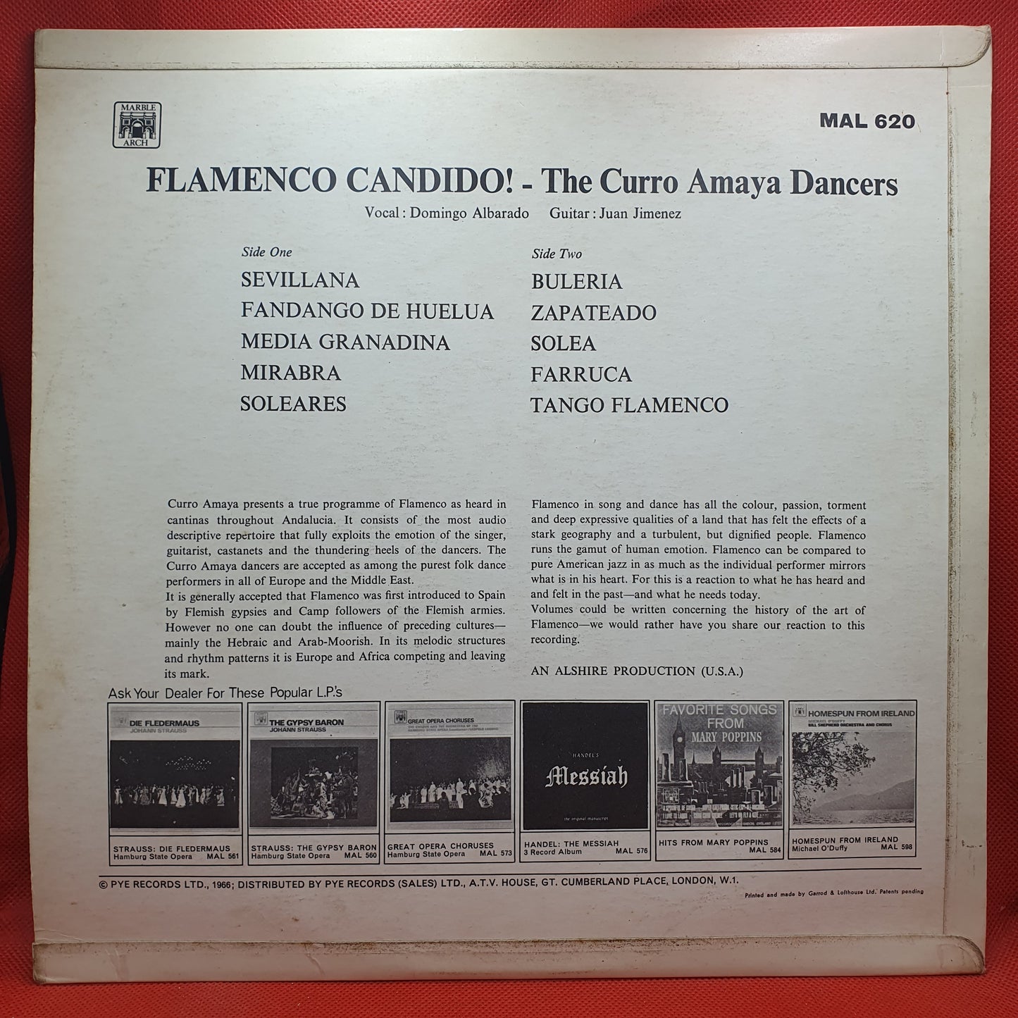 Curro Amaya Dancers - Domingo Albarado, Juan Jimenez ‎– Flamenco Candido!