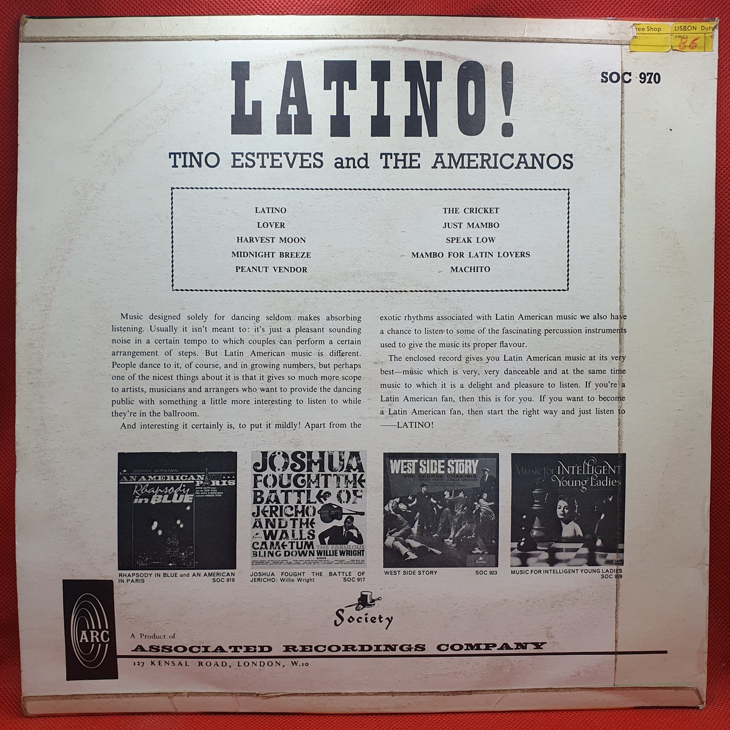 Tino Esteves And The Americanos ‎– Latino!