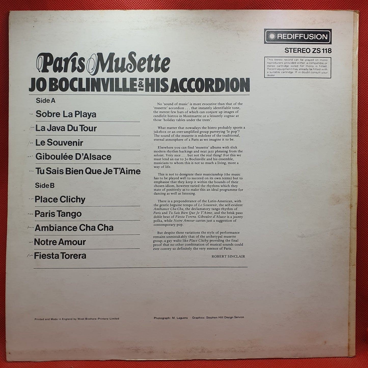 Jo Boclinville & His Accordion ‎– Paris Musette