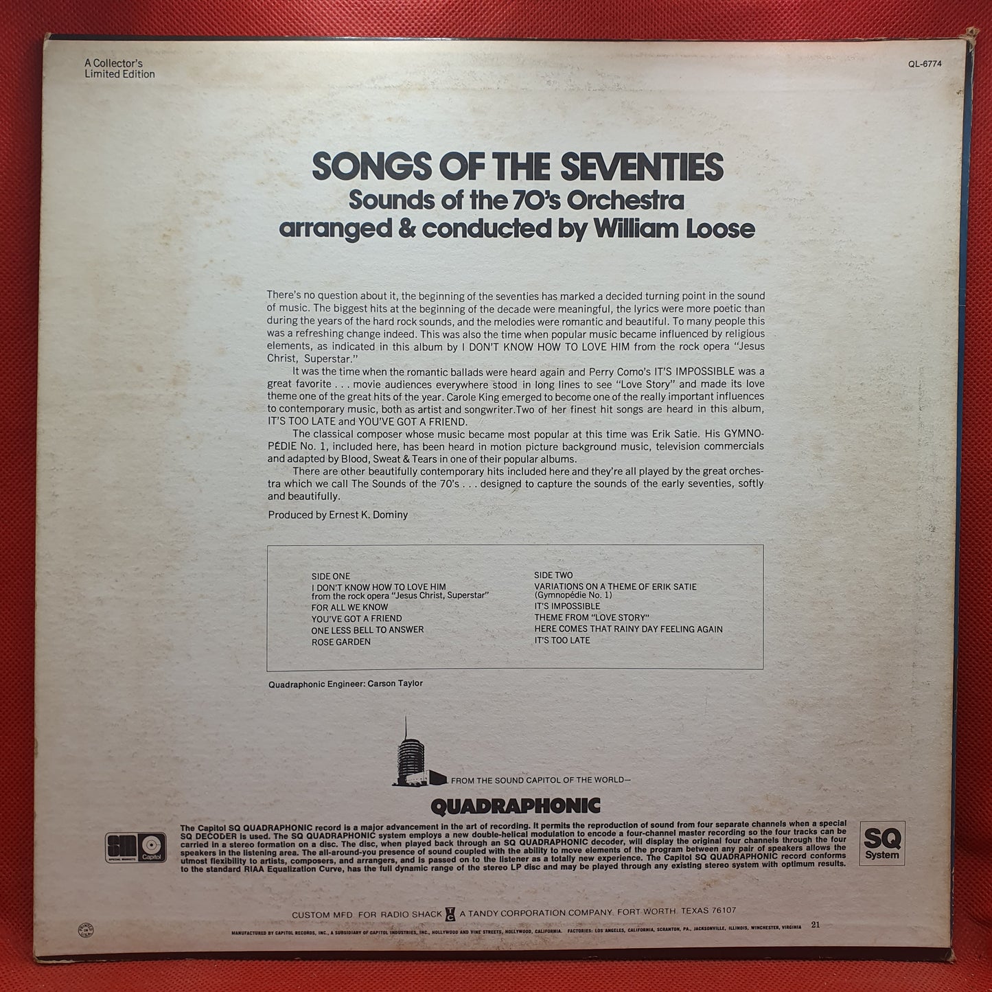 Sounds Of The 70's Orchestra ‎– Songs Of The Seventies