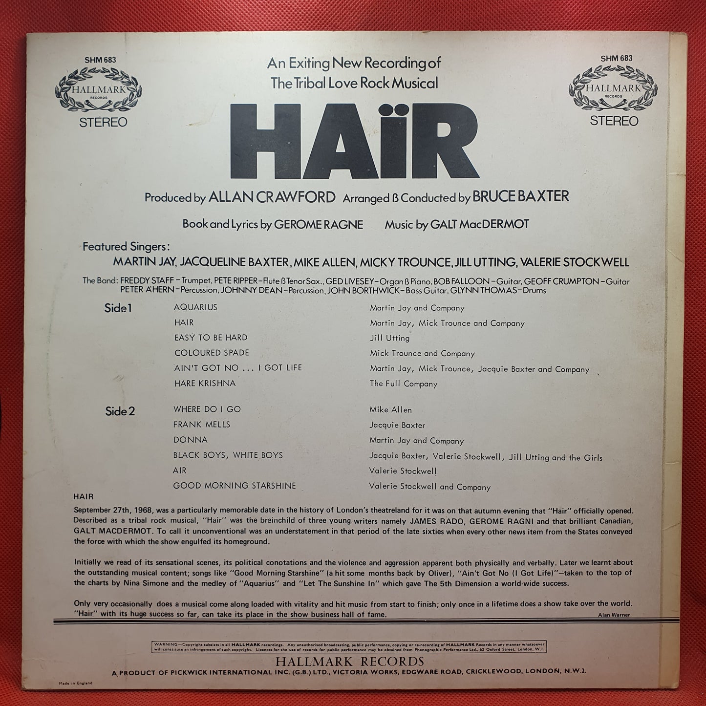 Various ‎– Haïr (An Exciting New Recording Of The Tribal Rock Musical)