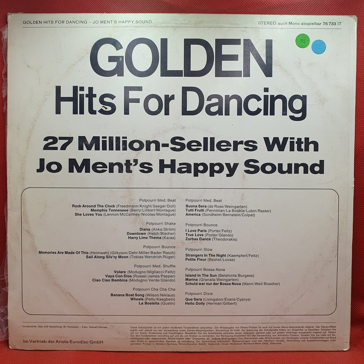 Jo Ment's Happy Sound ‎– Golden Hits For Dancing