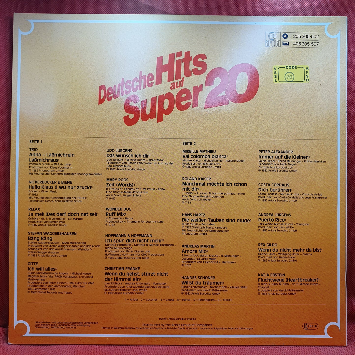 Various ‎– Deutsche Hits Auf Super 20