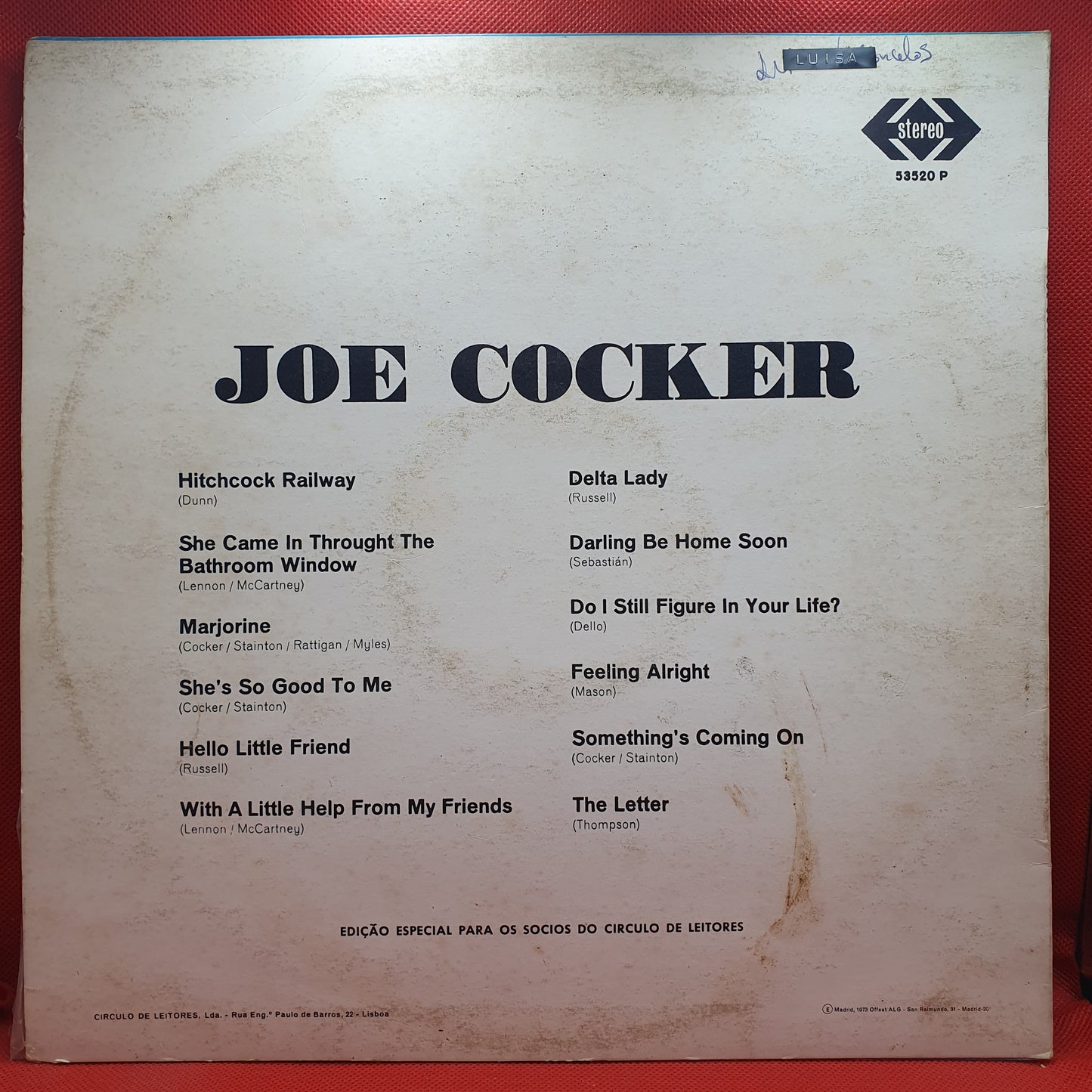 Joe Cocker ‎– Joe Cocker