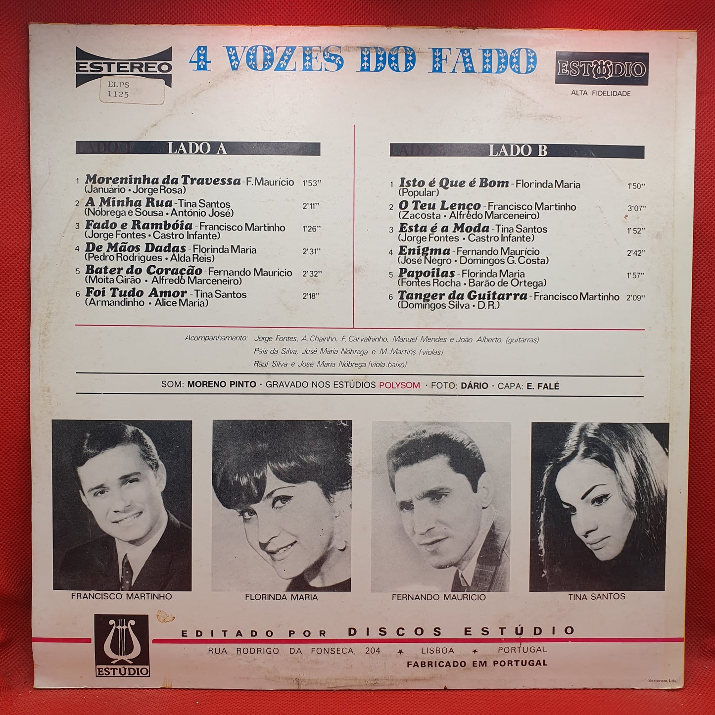 Francisco Martinho, Florinda Maria, Fernando Maurício, Tina Santos ‎– 4 Vozes Do Fado