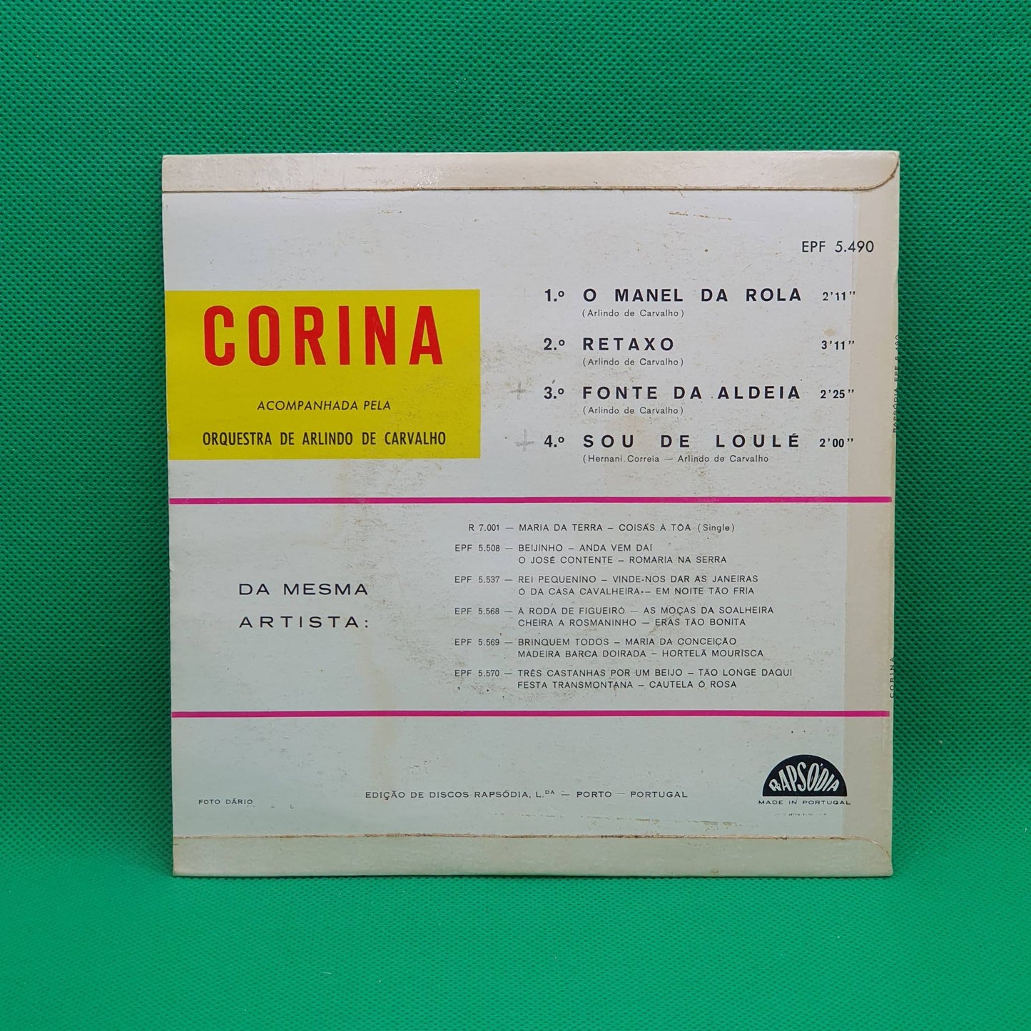 Corina Acomp. Pela Orq. De Arlindo De Carvalho – O Manel Da Rola Por Corina