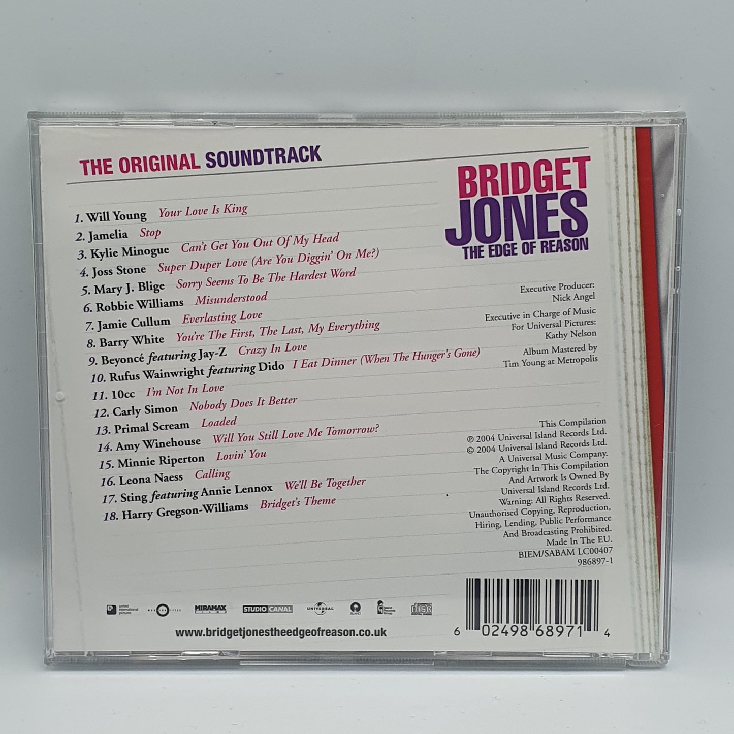 Various ‎– Bridget Jones: The Edge Of Reason The Original Soundtrack
