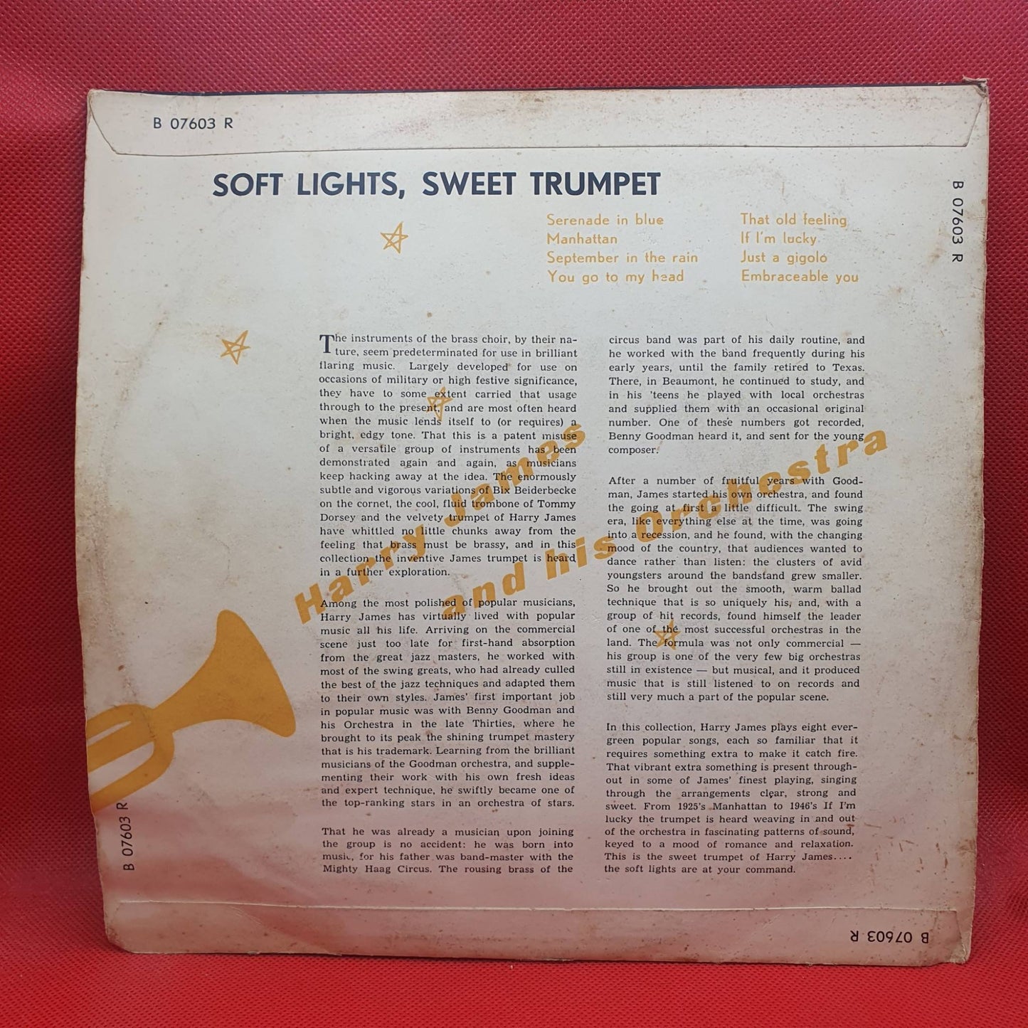 Harry James And His Orchestra – Soft Lights, Sweet Trumpet