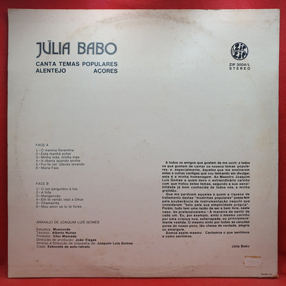 Júlia Babo ‎– Canta Temas Populares Alentejo Açores